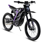 79Bike Falcon Pro electric dirt bike in black and purple color scheme on a white background