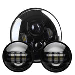 VisionPRO 8700BP Black 4.5" LED Passing Lamp Kit for Harley Davidson and Others "PAIR"